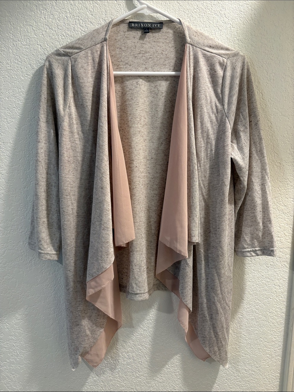 Brixon Ivy Taupe Cardigan with Blush Trim